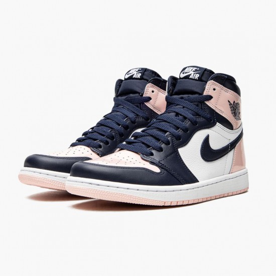 Women's/Men's Nike Jordan 1 High OG Bubble Gum Atmosphere/White-Laser Pink-Obsidian Jordan Shoes