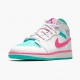 Women's Nike Jordan 1 Mid Digital Pink WhiteDigital Pink Aurora Gree Jordan Shoes