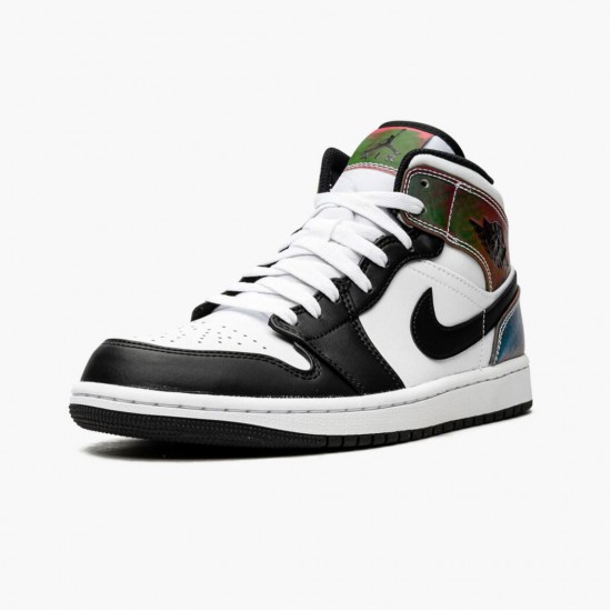 Women's/Men's Nike Jordan 1 Mid Heat Reactive White/Black/Heat Reactive Jordan Shoes