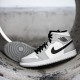 Women's/Men's Nike Jordan 1 Mid Light Smoke Grey Light Smoke Grey/Black/White Jordan Shoes