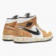 Women's/Men's Nike Jordan 1 Mid SE Brushstroke Sail/Black/Cider/Chile Red Jordan Shoes