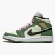 Women's Nike Jordan 1 Mid SE Dutch Green Dutch Green/Black/Barely Green/Arctic Pink Jordan Shoes