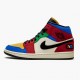 Women's/Men's Nike Jordan 1 Mid SE Fearless Blue the Great Muslin/Varsity Red-Royal-Taxi-Black Jordan Shoes