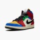 Women's/Men's Nike Jordan 1 Mid SE Fearless Blue the Great Muslin/Varsity Red-Royal-Taxi-Black Jordan Shoes