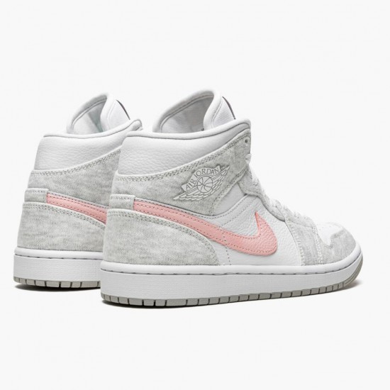 Women's/Men's Nike Jordan 1 Mid SE Light Iron Ore Light Iron Ore/Atmosphere/White Jordan Shoes