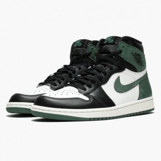 Women's/Men's Nike Jordan 1 Retro High Clay Green Summit White/Clay Green-Black Jordan Shoes