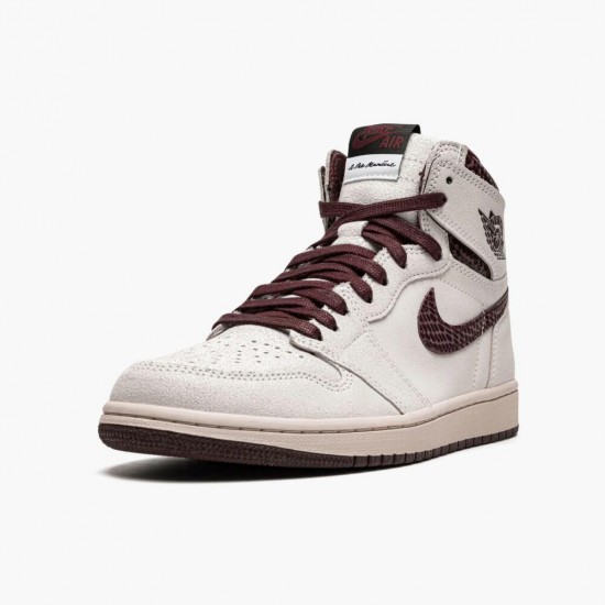 Men's Nike Jordan 1 Retro High OG A Ma Maniére Sail/Burgundy Crush Jordan Shoes