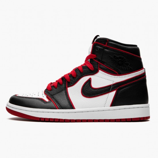 Men's Nike Jordan 1 Retro High OG Bloodline Black/Gym Red/White Jordan Shoes