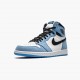 Men's Nike Jordan 1 Retro High White University Blue Black White/University Blue-Black Jordan Shoes