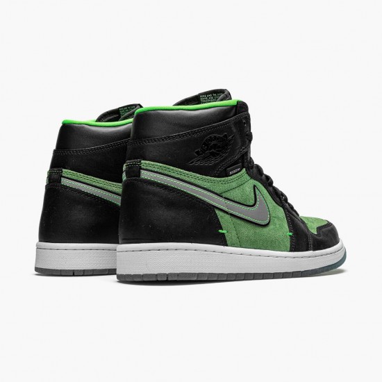 Women's/Men's Nike Jordan 1 Retro High Zoom Zen Green Black/Black Tomatillo Rage Gre Jordan Shoes