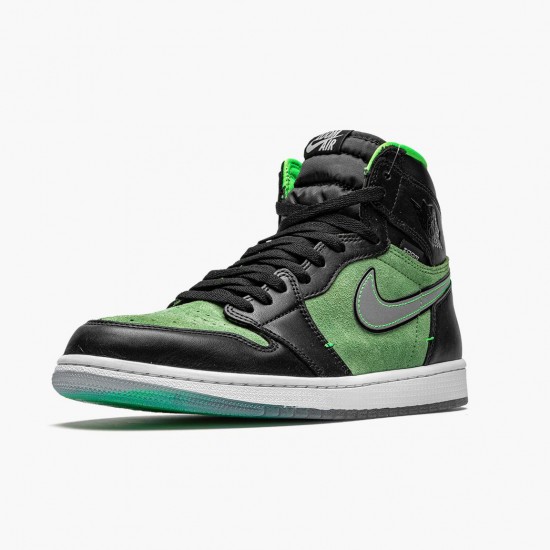 Women's/Men's Nike Jordan 1 Retro High Zoom Zen Green Black/Black Tomatillo Rage Gre Jordan Shoes