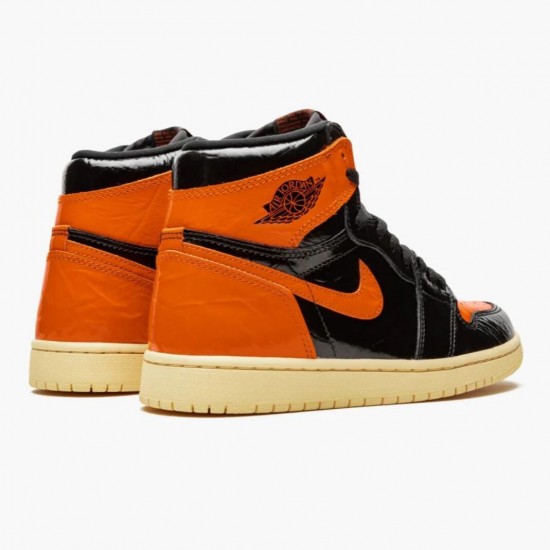 Men's Nike Jordan 1 Retro Shattered Backboard BlackPale Vanilla Starfish Black/Pale Vanilla-Starfish Jordan Shoes