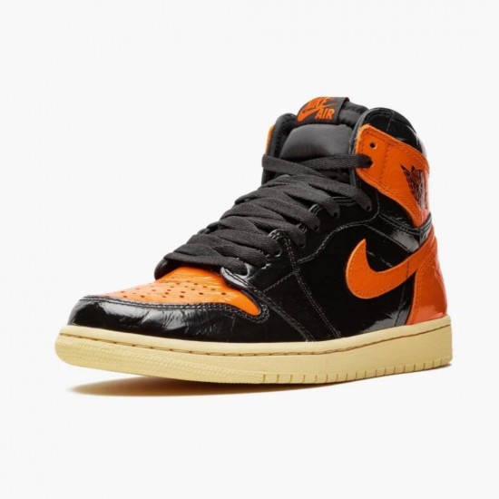 Men's Nike Jordan 1 Retro Shattered Backboard BlackPale Vanilla Starfish Black/Pale Vanilla-Starfish Jordan Shoes