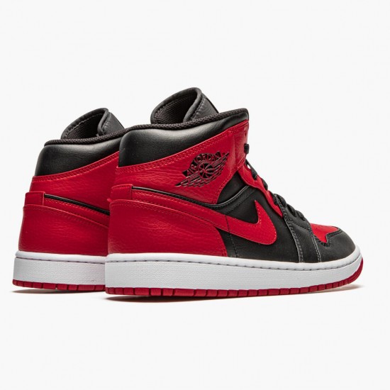 Women's/Men's Nike Jordan 1 Mid Banned 2020 Black/University Red/Black Whi Jordan Shoes