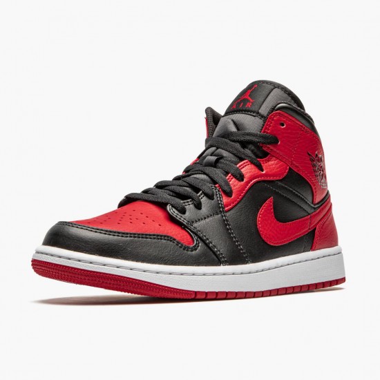 Women's/Men's Nike Jordan 1 Mid Banned 2020 Black/University Red/Black Whi Jordan Shoes