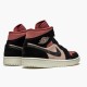 Women's Nike Jordan 1 Mid Canyon Rust Particle Beige/Black Jordan Shoes