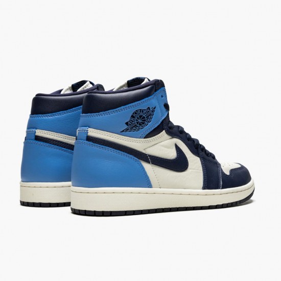 Men's Nike Jordan 1 Retro High OG Obsidian University Blue Sail/Obsidian/University Blue Jordan Shoes