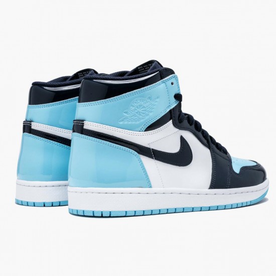 Men's Nike Jordan 1 Retro High Og Blue Chill Obsidian/Blue Chil/White Jordan Shoes