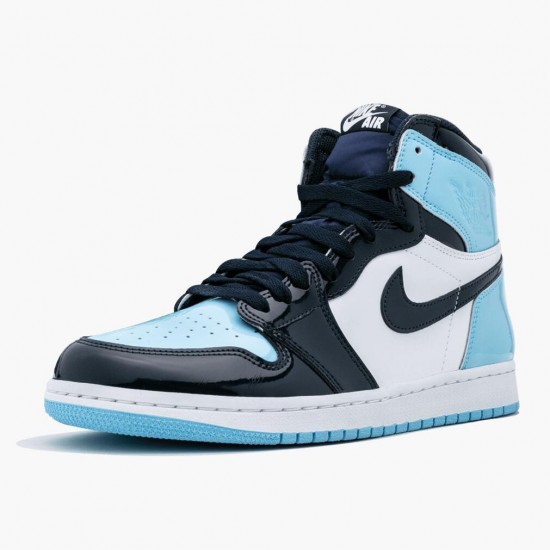 Men's Nike Jordan 1 Retro High Og Blue Chill Obsidian/Blue Chil/White Jordan Shoes