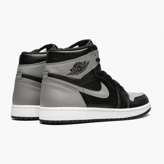 Men's Nike Jordan 1 Retro High Shadow Black/Medium Grey/White Jordan Shoes