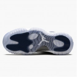 Men's Nike Jordan 11 Low Navy Snakeskin Whiite/Black/Navy Black Jordan Shoes