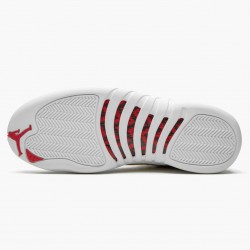 Women's/Men's Nike Jordan 12 Retro FIBA White/University Red/Metallic Jordan Shoes