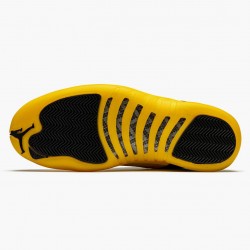 Men's Nike Jordan 12 Retro University Gold Black/Black/University Gold Jordan Shoes