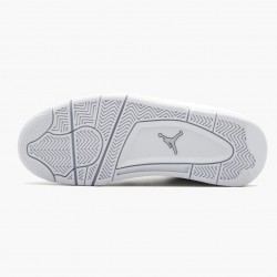 Women's/Men's Nike Jordan 4 Retro Pure Money White/Metallic Silver Jordan Shoes