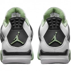 Men's Nike Jordan 4 Retro White Oil Green Dark Ash White/Seafoam/Dark Ash/Neutral Grey Jordan Shoes