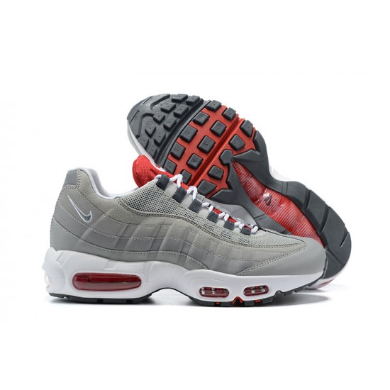 Men's Nike Air Max 95 TT Grey White and Red Footwear 