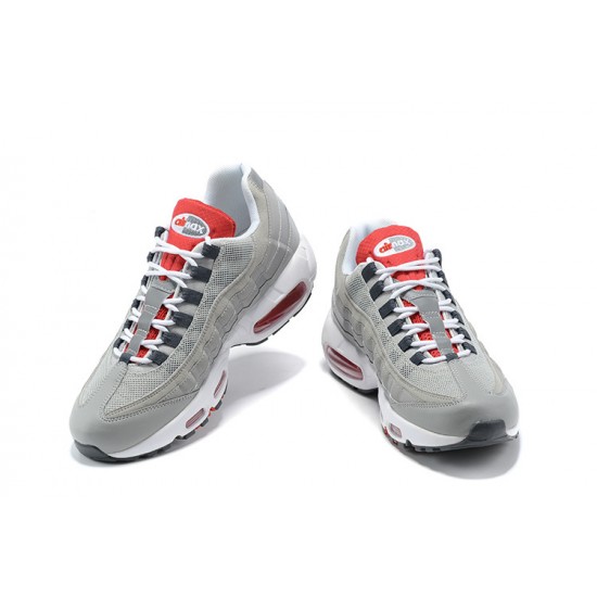 Men's Nike Air Max 95 TT Grey White and Red Footwear 