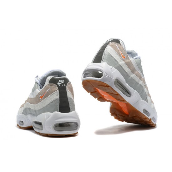 Men's Nike Air Max 95 TT White Grey and Orange Footwear DM0011-100 