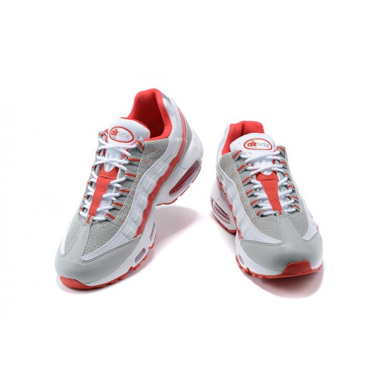 Men's Nike Air Max 95 TT White Red and Grey Footwear