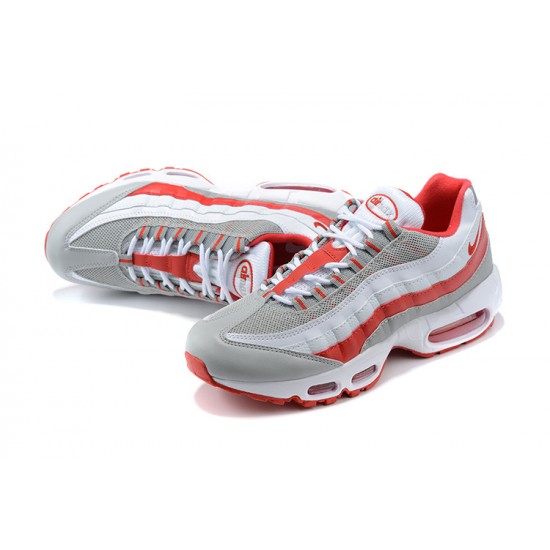 Men's Nike Air Max 95 TT White Red and Grey Footwear