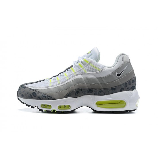 Men's Nike Air Max 95 TT White and Grey Footwear