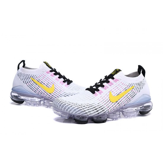 Women's/Men's Nike Air VaporMax Flyknit 3 White Yellow Footwear AJ6900-103