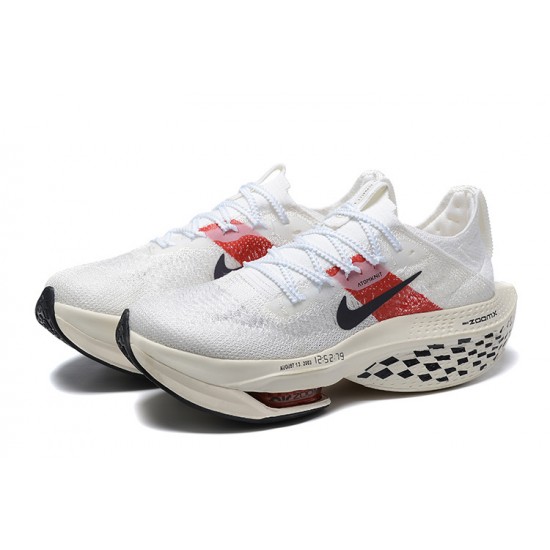 Women's/Men's Nike Air Zoom Alphafly Next 2 White and Red Footwear 